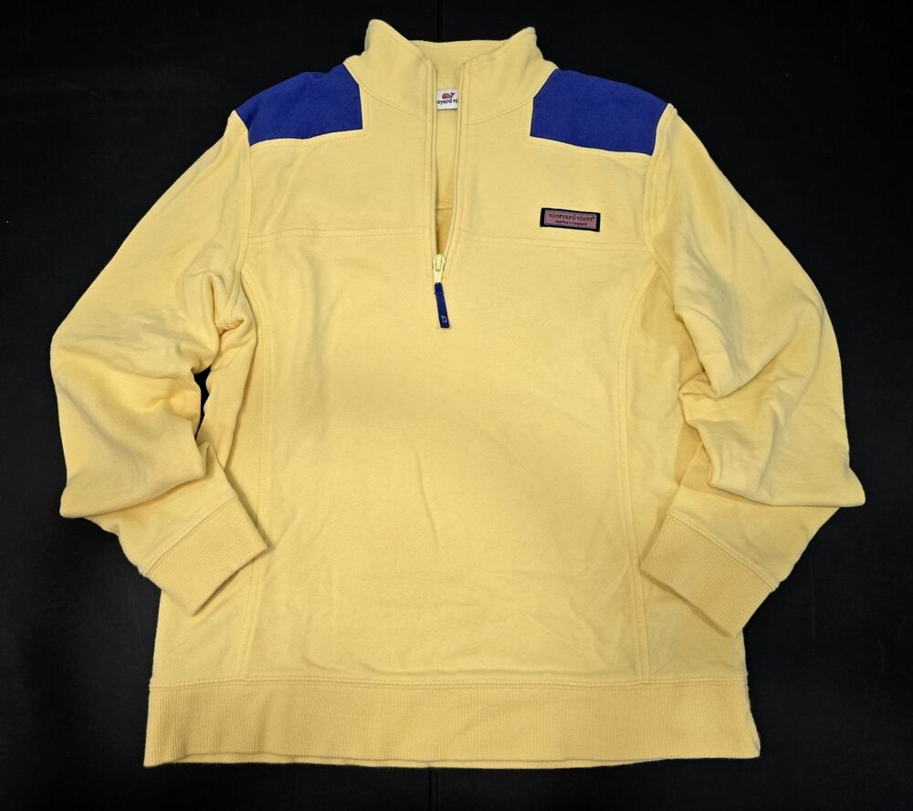 Vineyard Vines Sweatshirt Women's Small Quarter Zip Yellow Nautical Sailing